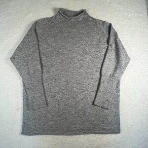Womens Gray Mock Neck Knit Sweater XL Relaxed Fit